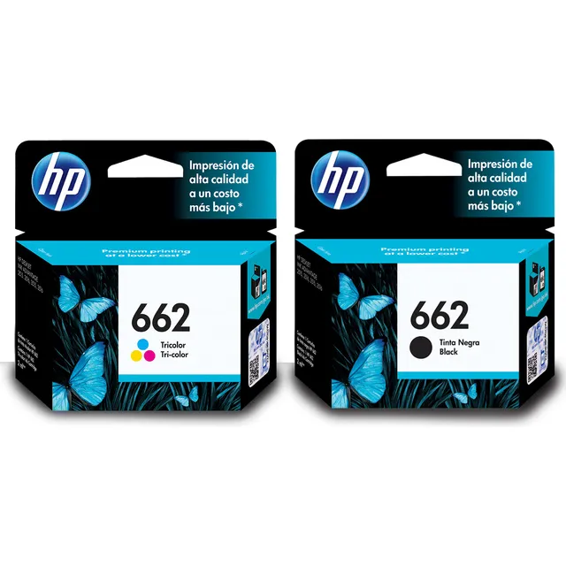 Pack Tintas Hp 662 Negra + 662 Tricolor