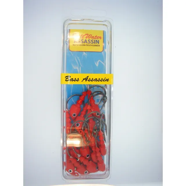 Bass Assassin Jigheads Rojo 0.23 Calabaza Roja 1 8 Onza