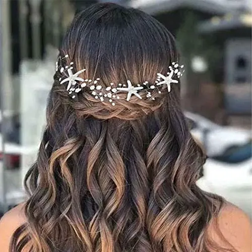 Casdre Starfish Novia Boda Pelo Vine Pearl Novia 26b6c