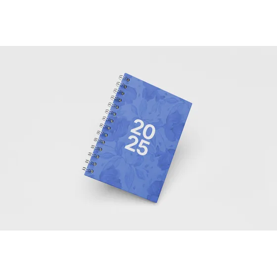 Agenda Capa Dura - A5 - Floral Azul