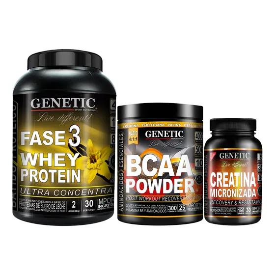 Anabol 3 Whey Proteina Fase 3 + Creatina Bcaa Powder Genetic