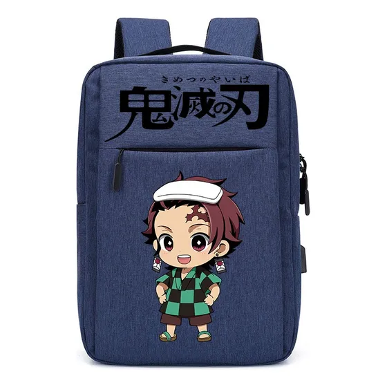 Mochila Demon Slayer Anime Estudante Escolar 20 L Cor Azul