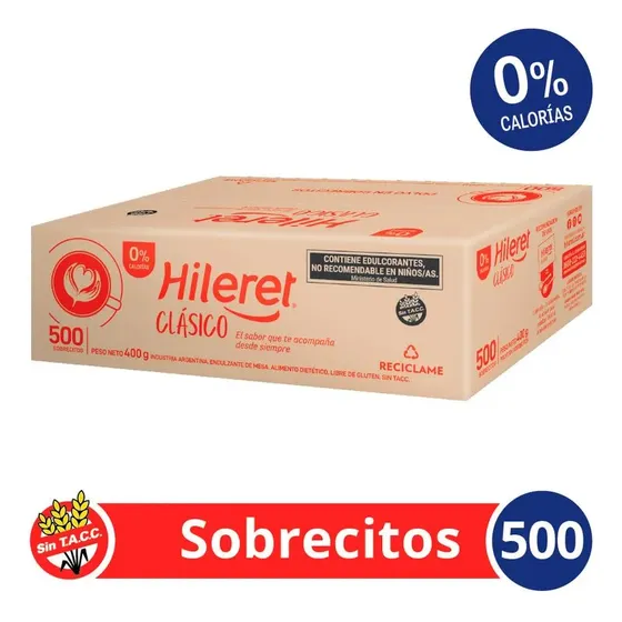 Edulcorante Hileret Clasico 500 Sobres 400 Grs Total