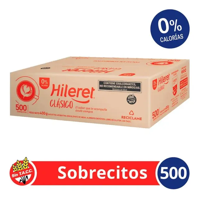 Edulcorante Hileret Clasico 500 Sobres 400 Grs Total