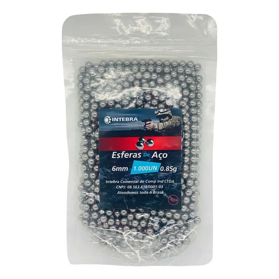 Bbs Munição Esfera Aço 1.000 Rounds 6mm