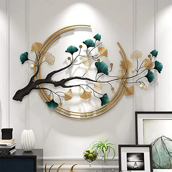 Arte De Pared Metálico Ginkgo 3d Grande Cm - Decoración Mode