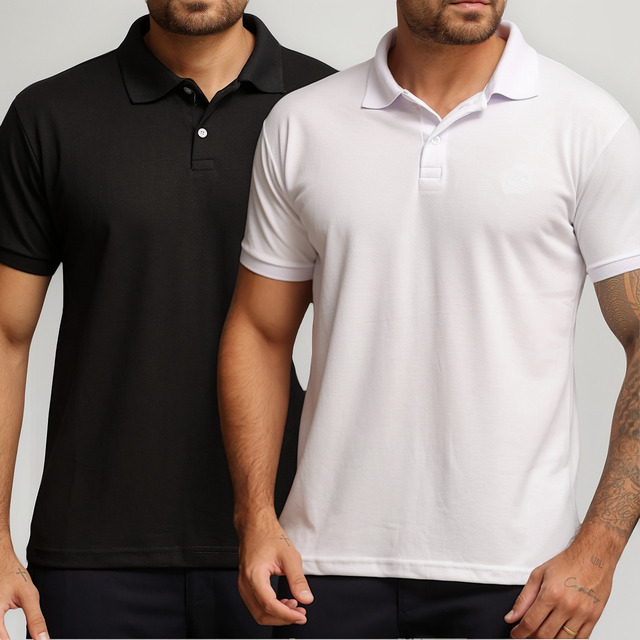 Kit 2 Camisa Polo Piquet Masculina Casual Premium Kit 2 Camisa Polo Piquet Masculina Casual Premium