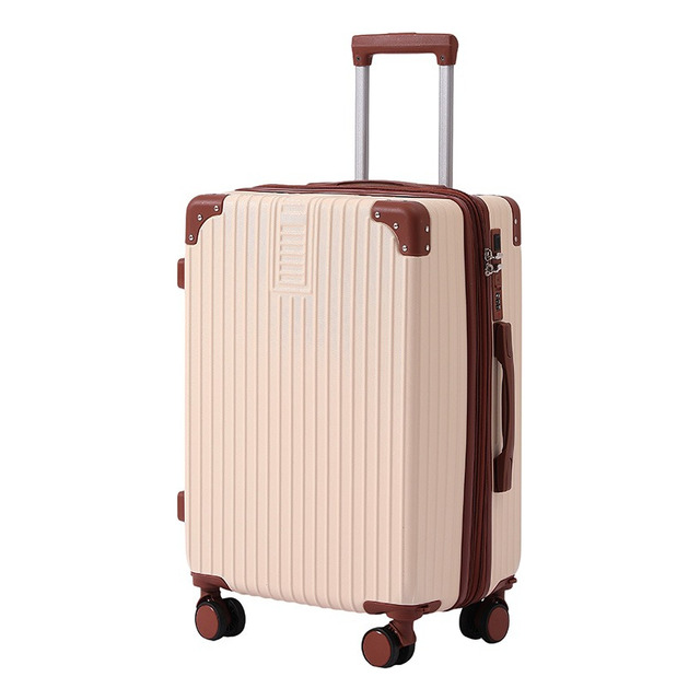 Mala De Viagem 10kg Roda Dupla Removivel 360o Ziper Expansor - Bege - Listras Mala De Viagem 10kg Roda Dupla Removivel 360o Ziper Expansor - Bege - Listras