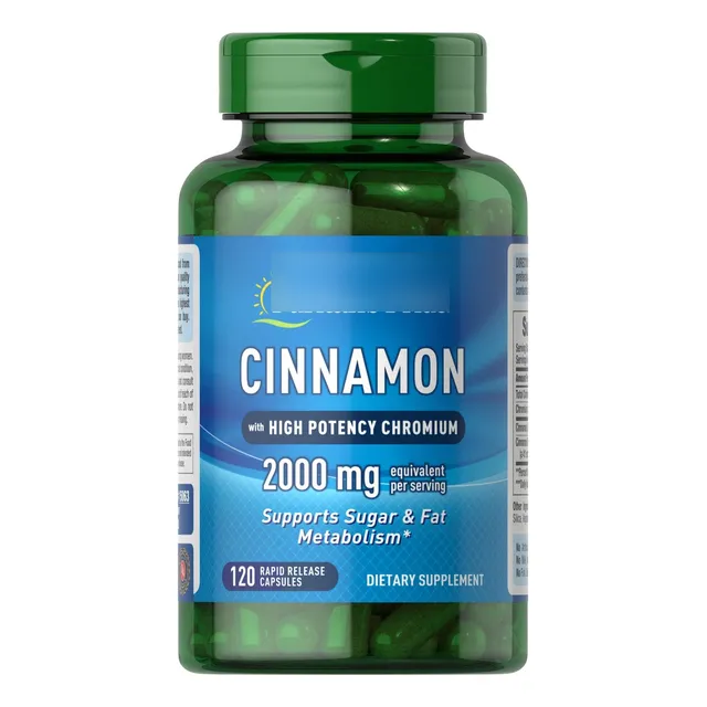 Canela Cinnamon Puritans Pride Alta Concentracion 120 Caps