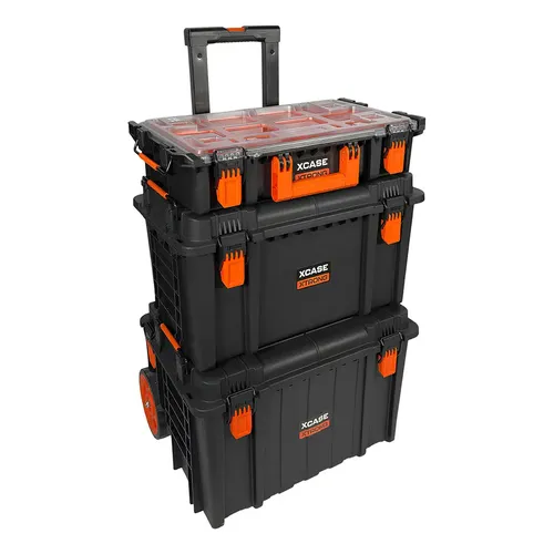 Kit Caixa de Ferramentas Modular com Rodas e Alça Telescópica