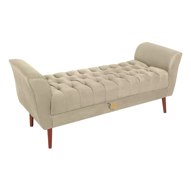 Puff Banco Recamier Grécia 120cm Sala Recepção Quarto Suede Puff Banco Recamier Grécia 120cm Sala Recepção Quarto Suede