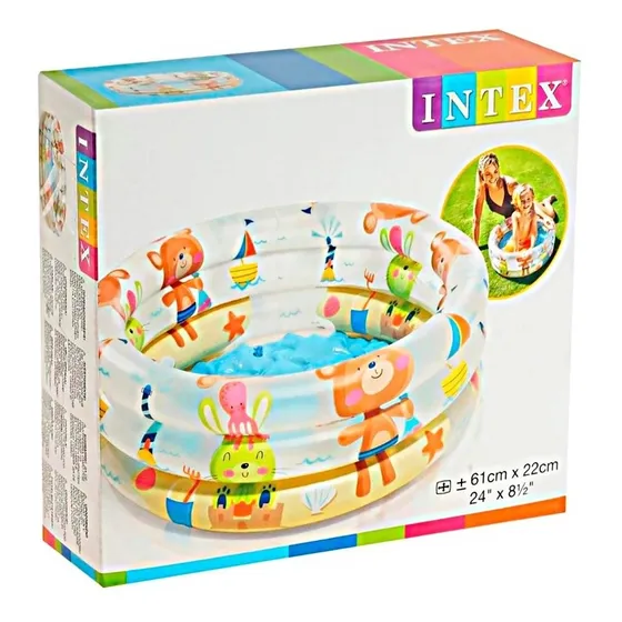  Piscina Bañera Inflable Intex Osos Bebes 61cm Acolchada 