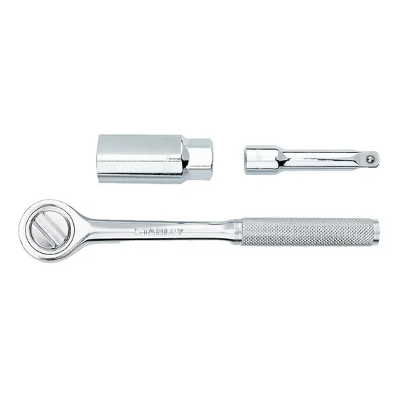 Juego Dados Para Bujías+rachet+extensión Stanley 3/8x13/16