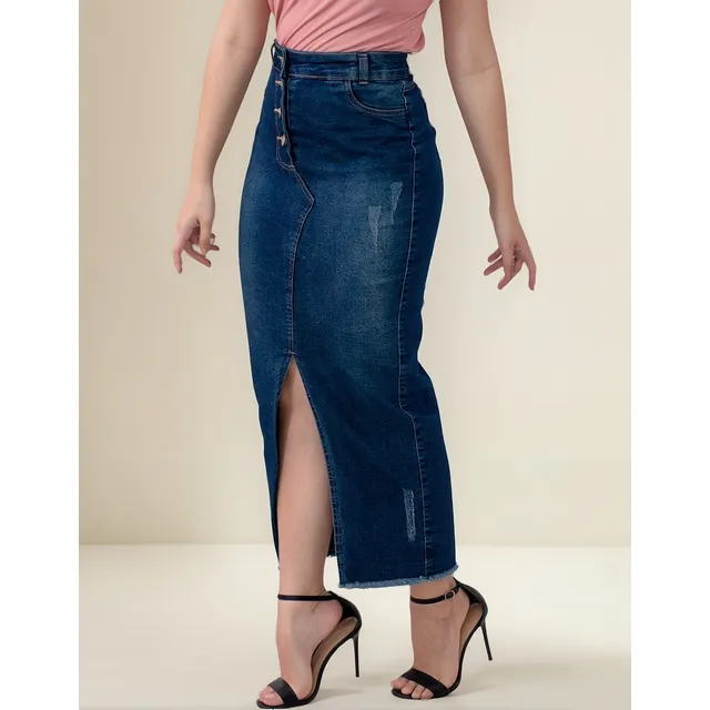 Saia Longa Jeans Anagrom Nova Coleção 12x Sem Juros