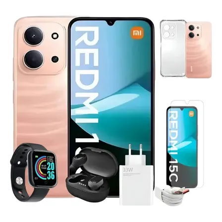 Kit Xiaomi 15c 256gb 8gb C/ Fone + Relógio Brinde Nf E Nota Laranja