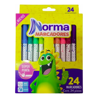 Plumones Marcadores Norma Con 24pzs Super Punta Plumones Marcadores Norma Con 24pzs Super Punta