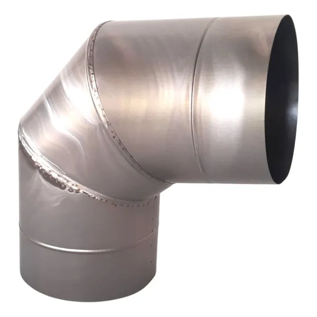 Curva 90° Duto 6 Polegadas Inox 304 Escovado Para Chaminés