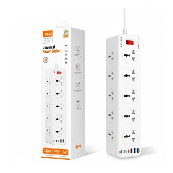 Regleta Tomacorriente Ldnio Sc10610c Carga Rapida Usb - C 2m Blanco | Cuotas sin interés