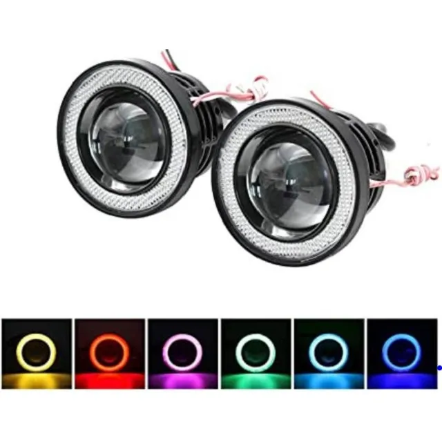 Kit Focos Neblineros Led Ojos De Ángel 89mm Auto Camioneta