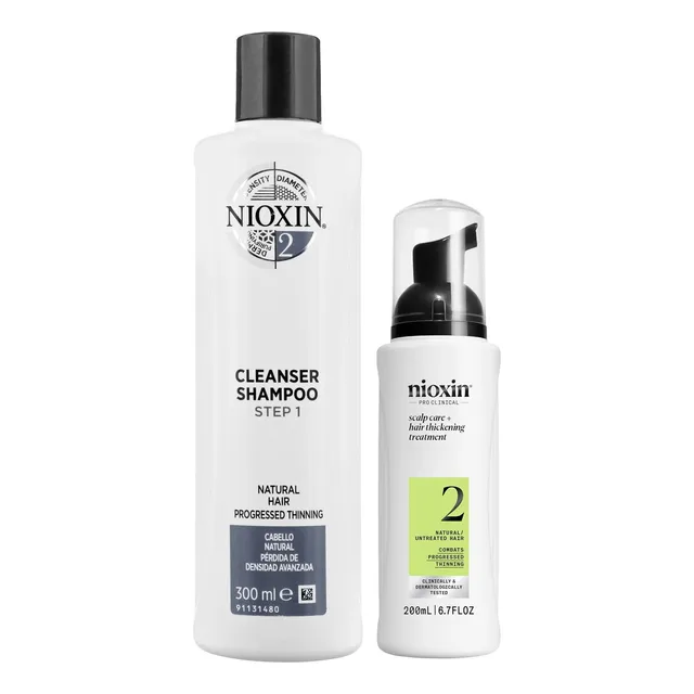 Nioxin-2 Shampoo 300ml + Espuma Capilar Cabello Natural