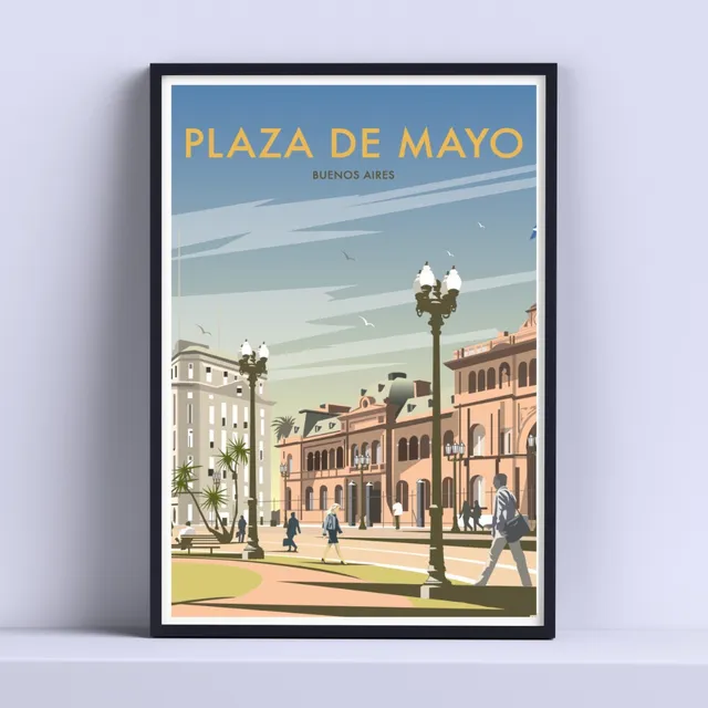 Cuadro Plaza De Mayo Travel Argentina 30x40cm List P Colgar