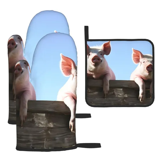 Divertido Guante Horno Soporte Para Olla Resistente Al Calor