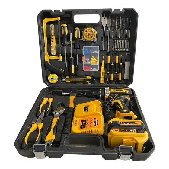 Caja Set Juego Herramientas Taladro Atornillador Inalámbrico