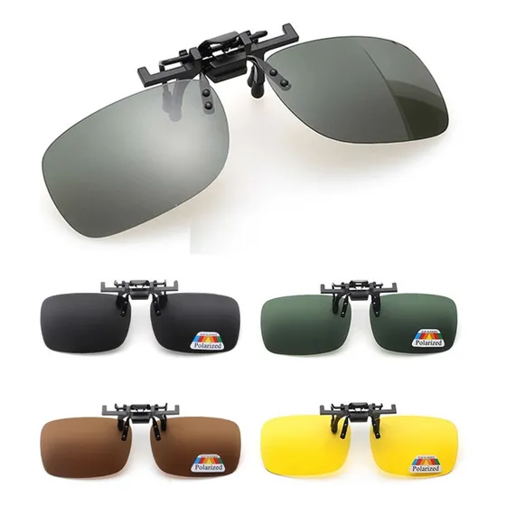 4 Lentes Clip On Para Óculos De Grau Basculante Polarizado 