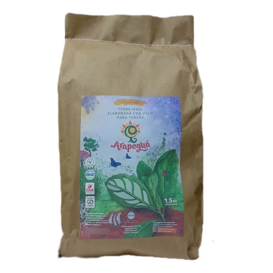 Yerba Mate Arapeguá Canchada Orgánica 1,5kg Biodinámica