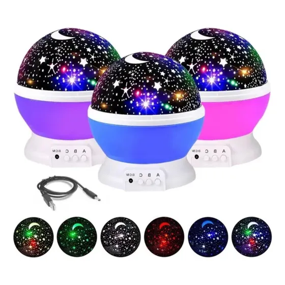 Luminária Projetor Estrela 360º Galáxia Abajur Mesa Infantil