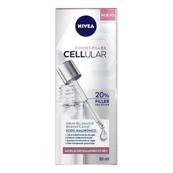 Serum Rellenador Cellular Antiedad con Ácido Hialurónico Todo Tipo de Piel 30ml Nivea
