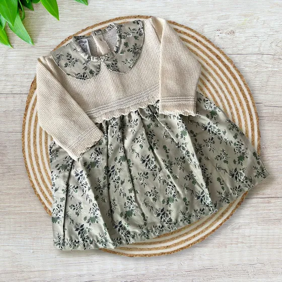 Vestidos De Bebé Tejido Con Falda Estampada Ref. 4065