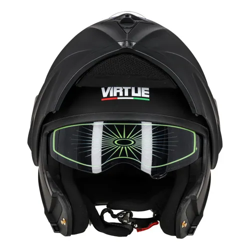 Casco Moto Rebatible Virtue Liso Negro Forte