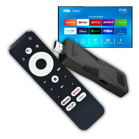 Pro Tv Box Stick 4k Bluetooth Wi-fi 5g 2gb/16gb Comando Voz