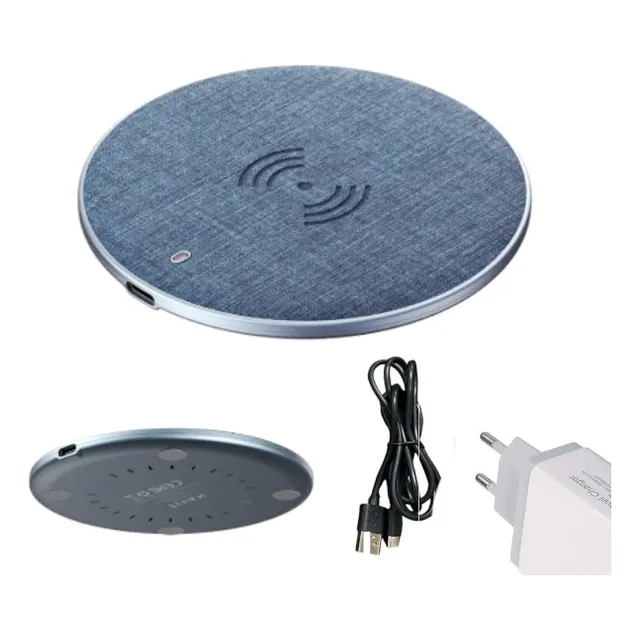 Cargador Inalámbrico Para iPhone Samsung Xiaomi + Ficha Usb