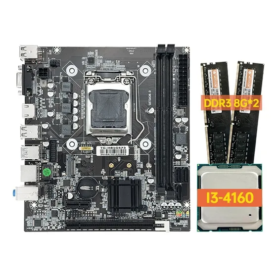 Kit De Placa Madre Mougol H81, Cpu Intel I3-4160 Y 16 Gb De