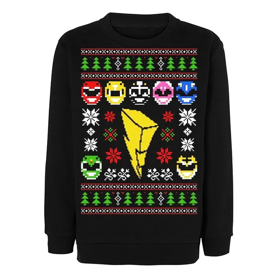 Sudadera Ugly Sweater Power Rangers Dino Retro Unisex Navida