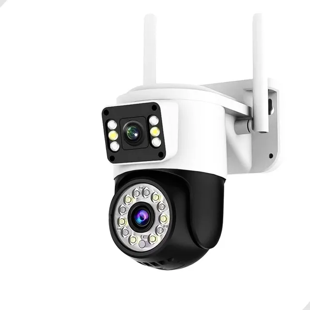 Camera Segurança Wifi 360o Ip A28 Prova D'agua Lente Dupla