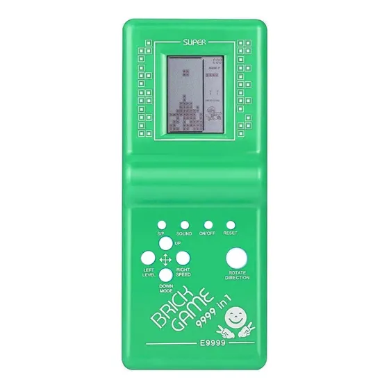 Brick Game Juegos Portátil Tetris 9999 En 1 A Pilas Color Verde