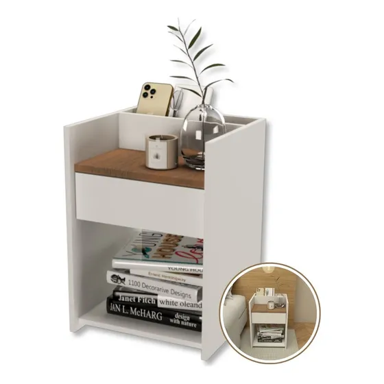 Mesinha Cabeceira Mesa Lateral Bide Cama Nicho C/ Gaveta