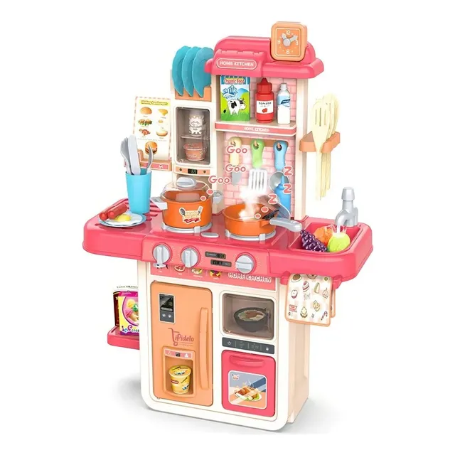 Cocina De Juguete Para Niños Con 42 Piezas Agua Y Sonido