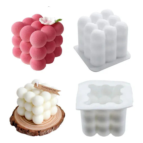 4 Moldes De Silicona Para Velas Moldes P Jabón Tarta Mousse