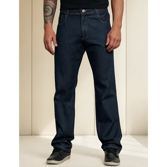 Calça Jeans Masculina Grossa Para Trabalho Boca Larga Balão