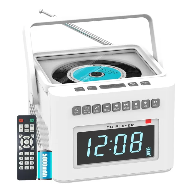 Reloj Fm Bluetooth, Reproduce Cds Usb, Pantalla Grande 25x17