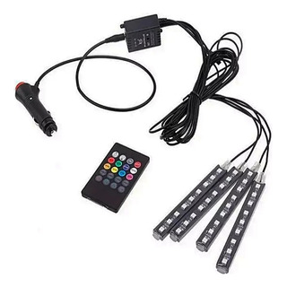 Iluminação Interior Carro Luz Leds Rgb Sensor Rítmico 12v Iluminação Interior Carro Luz Leds Rgb Sensor Rítmico 12v