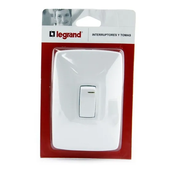 Interruptor Sencillo Conmutador Luz Piloto Blanco Arquea