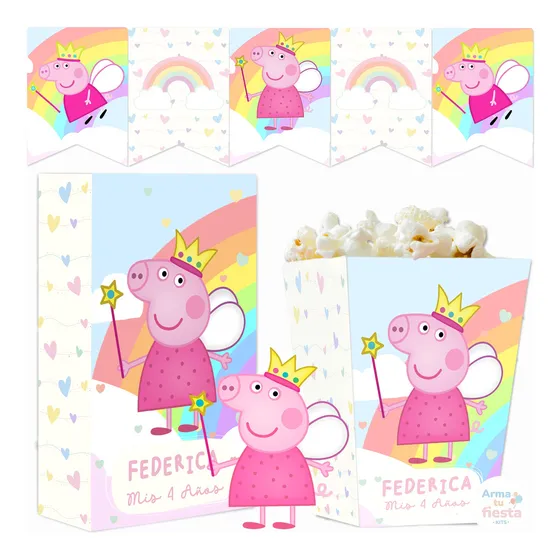 Kit Imprimible Peppa Pig Hada Texto Editable