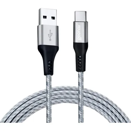 Cabo Usb 1.5m Geonav Usb C Cinza Com Entrada Usb-c Para Usb-a