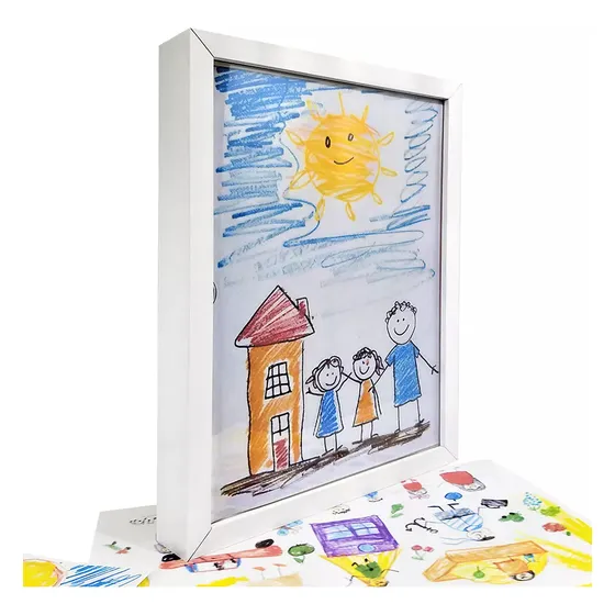 Kit Quadro Porta Desenho Infantil A4 + Lápis De Cor 12 Unid.