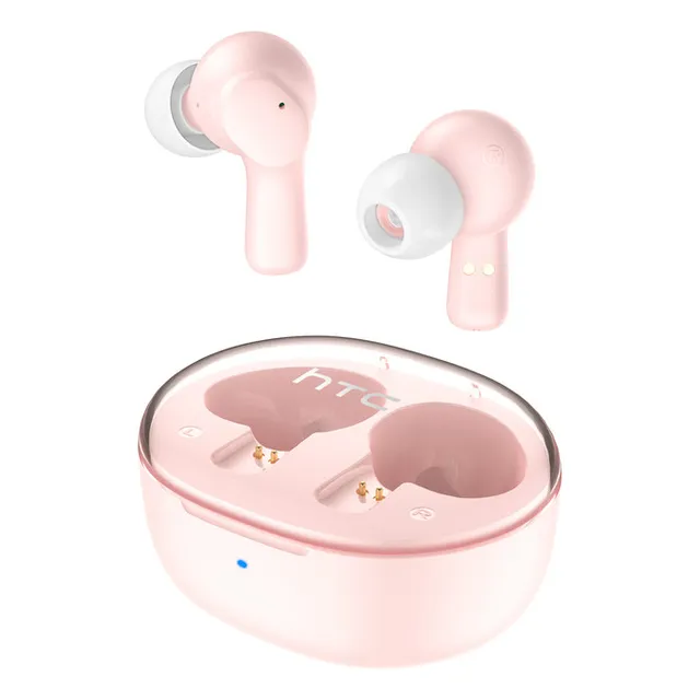 Audífonos Inalámbricos Htc Audifonos In Ear Audifonos Manos Libres Con Bluetooth Bt5.1 Earbuds Con Microfonos Inalambricos Con Estuche Compatible Con Huawei iPhone Xiamoi Sony Samsung Color Rosa